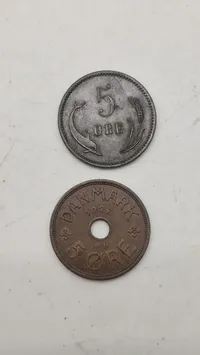 Danish 5 Øre Coins, 1927 and 1898