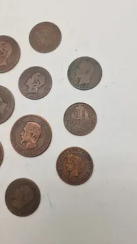 Collection of 19th Century European Bronze Coins, Napoleon III & Vittorio Emanuele