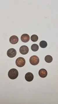 Collection of 19th Century European Bronze Coins, Napoleon III & Vittorio Emanuele