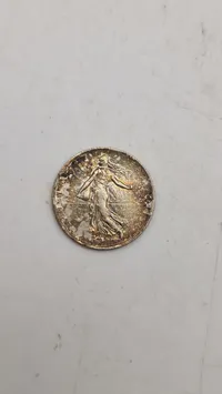 French Republic 'Semeuse' Silver Coin 1918
