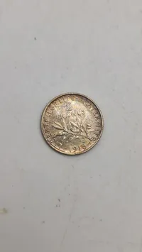 French Republic 'Semeuse' Silver Coin 1918