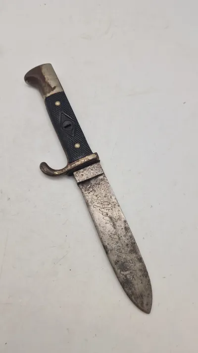 WWII German Hitler Youth Knife - Transitional Era with Motto Engraving