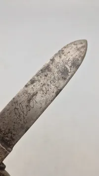 WWII German Hitler Youth Knife - Transitional Era with Motto Engraving