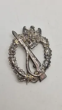 WWII German Silver Infantry Assault Badge (Infanterie-Sturmabzeichen) Postwar 
