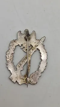 WWII German Silver Infantry Assault Badge (Infanterie-Sturmabzeichen) Postwar 