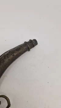 Antique Indo-Persian Pierced Brass Powder Flask — Curved Horn Form