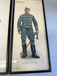 C. L. Seifert Danske uniformer i ramme, 23,5 x 52 cm