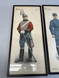 C. L. Seifert Danske uniformer i ramme, 23,5 x 52 cm