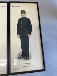 C. L. Seifert Danske uniformer i ramme, 23,5 x 52 cm