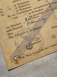 Originalt tysk kleiner Wehrmachtfahrschein - ww2