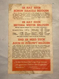 Originalt antinazistisk propaganda skrevet på tysk og kastet ned over større tyske byer som Berlin, Hamborg mm.
