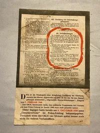 Originalt antinazistisk propaganda skrevet på tysk og kastet ned over større tyske byer som Berlin, Hamborg mm.