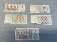 Samling originale Bosnien 1992 krigssedler