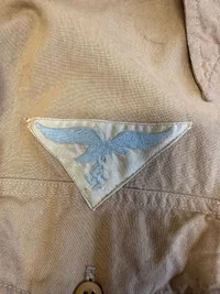 Original Tysk Luftwaffe udleveret Luftwaffebekleidungsamt Afrika korps skjorte WW2, i super stand
