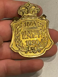 Originalt skilt med teksten 1864-1920 Genforenet