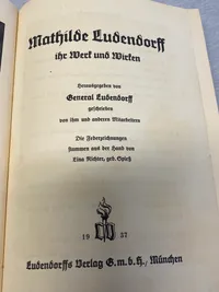 Original tysk ww2 bog skrevet af Mathilde Ludendorf (general Ludendorfs hustru)