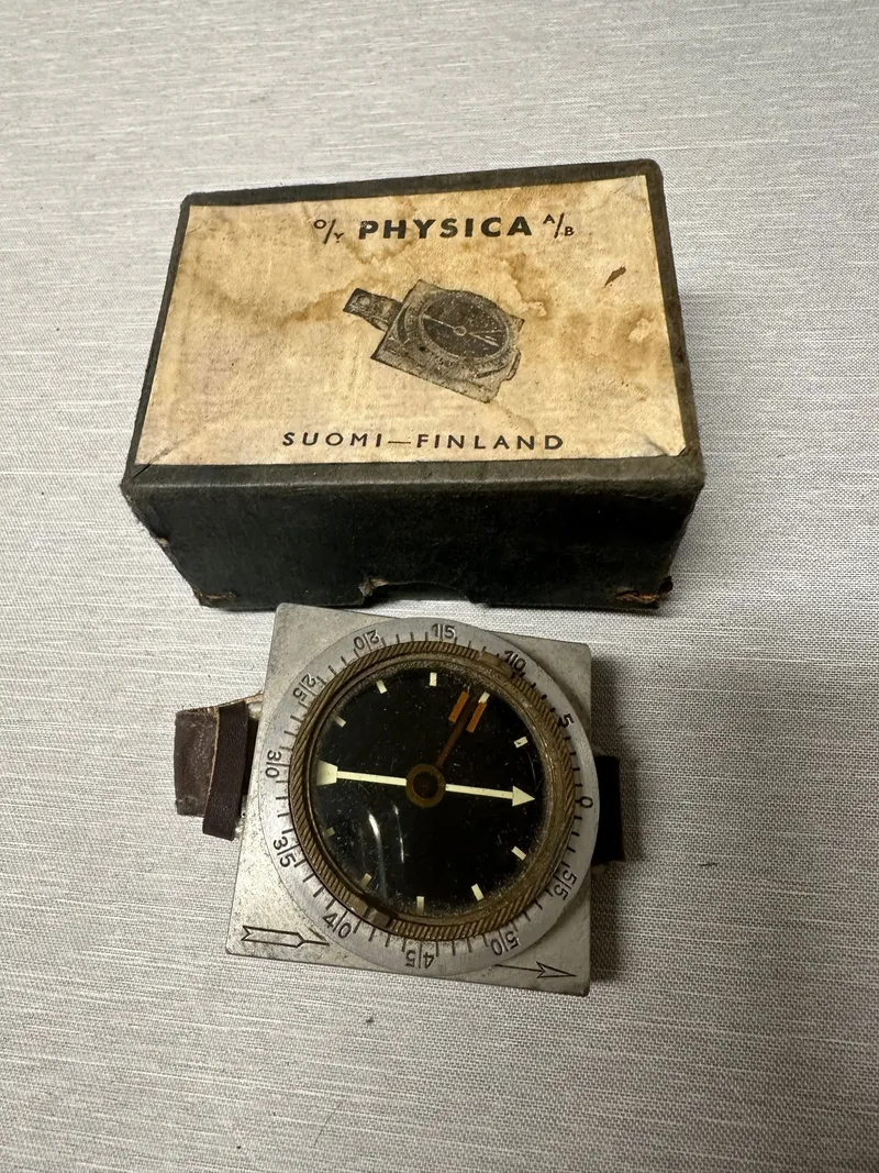 Originalt Finsk WW2 militær kompas til Piloter