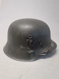 Tysk M42 hjelm, skal original, har været brugt i Norge efter krigen