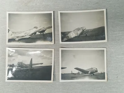 Danmark: Originale fotos -af tyske flyvemaskiner på flyvestation Skrydstrup, maj 1945