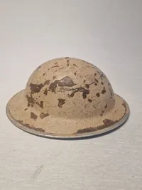 Original engelsk sandfarvet Tommy hjelm WW2 Felttoget i Nordafrika