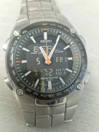 Seiko Sportura Sort/Stål Ø41 m helt nyt batteri nypris 3.750 kr