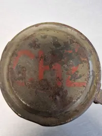 Original tysk gasmaske beholder med “gaspose”