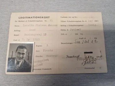 originalt Sjældent  id fra modstandsbevægelsen i Næsted
