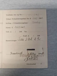 originalt Sjældent  id fra modstandsbevægelsen i Næsted