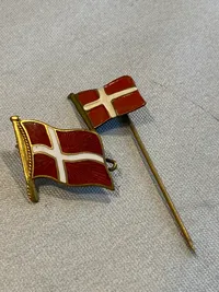 Originale danske nationale pins fra tiden omkring WW2