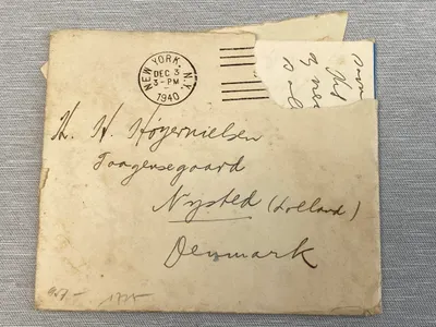 Originalt brev sendt fra USA til dk - med tysk censur læsning
