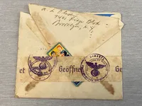 Originalt brev sendt fra USA til dk - med tysk censur læsning