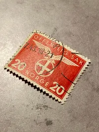 Ekstremt sjældent stemplet frimærke fra det norske National Samling (norske frivillige)
