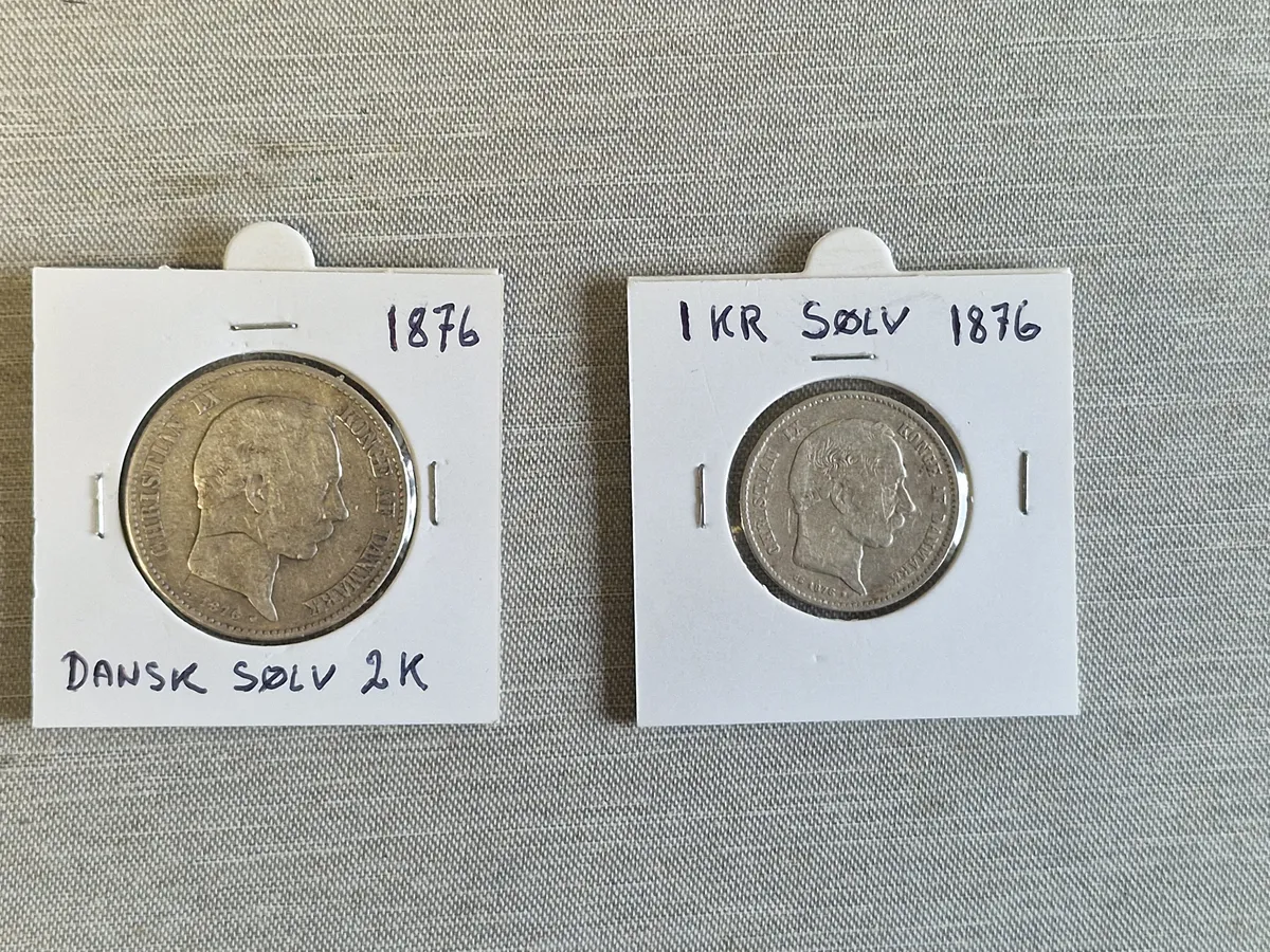 2 originale danske sølvmønter