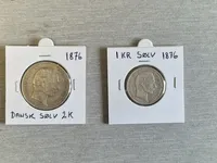 2 originale danske sølvmønter
