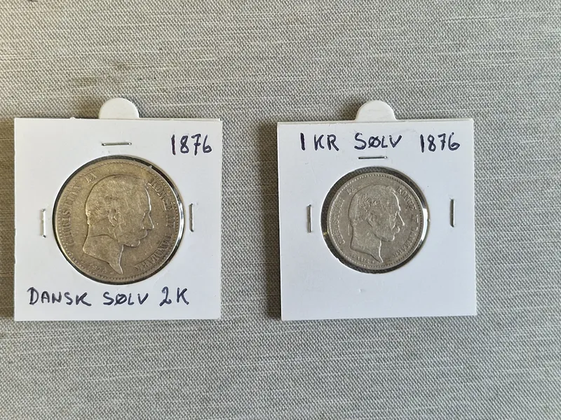 2 originale danske sølvmønter