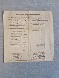 Originalt dokument - Reicharbeitsdienst