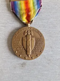 Original US ww1 medalje - godt fyldt med bars