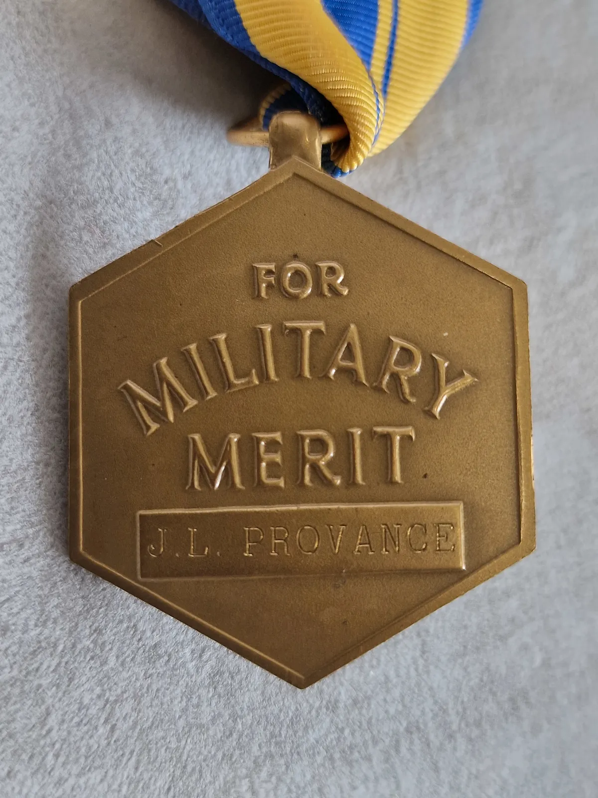 Original amerikansk medalje med æske Navngivet