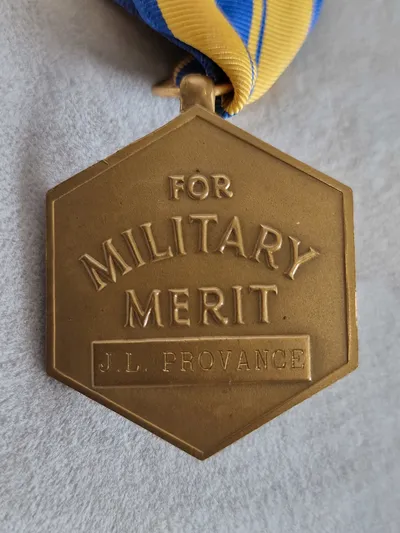 Original amerikansk medalje med æske Navngivet