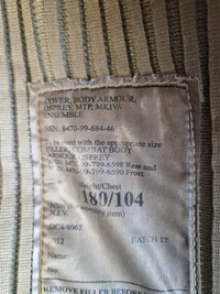 Originalt cover til body armor