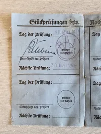 Originalt tysk faldskærms bevis - ww2 - Fundet i Dk