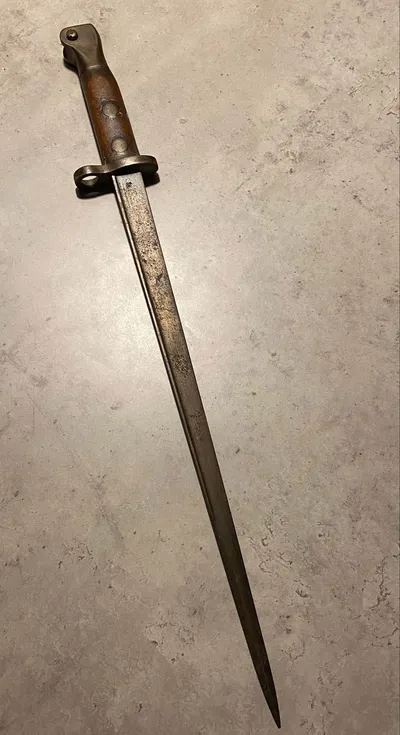 Original hollandsk model 1895 Hembrug bajonet - ofte brugt af SS hjælpetropper