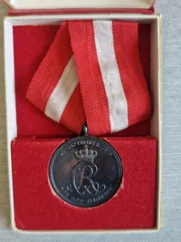 Original Kong Christian X fortjeneste medalje Hæren af sølv med æske