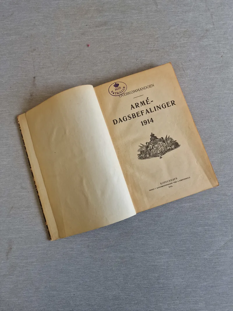Original dansk Armedagsbefalinger 1914 - godt stemplet