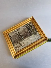 Maleri Jens Sinding Christensen født 1888 død 1980 - Damborg ramme