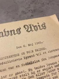 Sjældent originalt illegalt blad - Fredrikshavns avis 1945