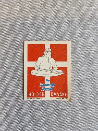 Original Holger danske mærkat fra 1945