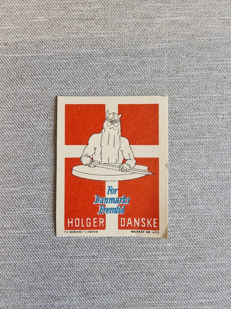 Original Holger danske mærkat fra 1945