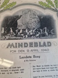 Originalt mindeblad for 9 april 1940 - sjælden - Sendes på egen risiko