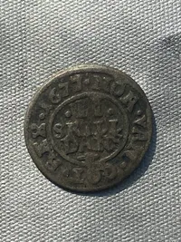 Original 2 skilling sølvmønt år 1677
